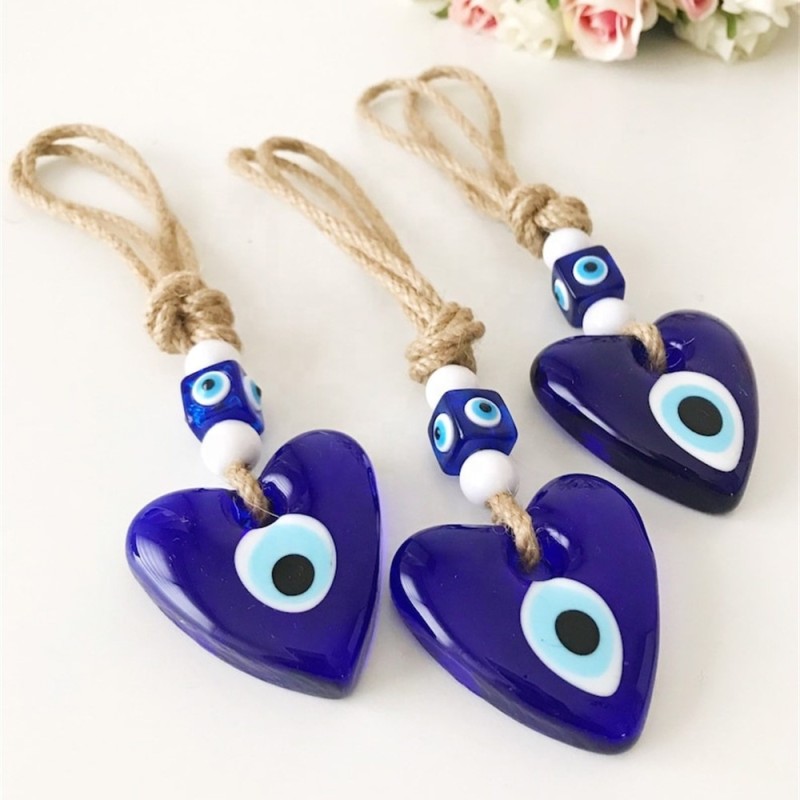 Evil Eye Pendant Manufacturer - Heart Coloured Beads Turkey Blue Eyes Charm Devil's Eyes