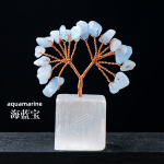 灵性树生产厂家-批发天然白石膏底座水晶树工艺品