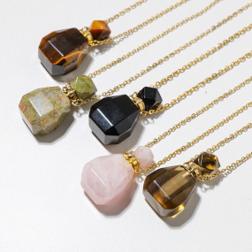 Perfume Bottle Pendant Manufacturer - Wholesale Tiger Eye Amethyst Natural Stone Mini