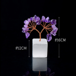 灵性树生产厂家-批发天然白石膏底座水晶树工艺品