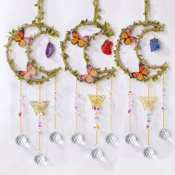 Sun Catcher Supplier - Cheap Price Green Vine Moon Butterfly Amethyst Crystal Ball