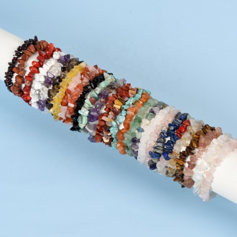 Adjustable Bracelet Manufacturer - Cheap Price Healing Mix Natural Crystal Chip Bracelets