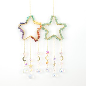 Crystal Wind Chimes Factory - New Arrival Handmade Star Shape Suncatcher Wind Chime