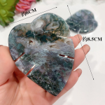疗愈石工厂-手工雕刻天然叶形苔藓玛瑙水晶工艺品