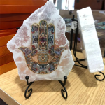 Raw Gemstone Supplier - Hot Sale Natural Raw Healing Stones Selenite Slab Hamsa Hand