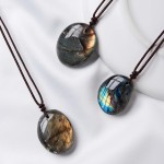 Gemstone Jewelry Supplier - Natural Blue Flash Labradorite Gray Moonstone DIY Necklace