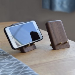 Phone Stand Manufacturer - Solid Wood Desktop Brass Holder