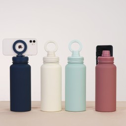 Water Bottle Supplier - 1L Stainless Steel Gym Magnetic Phone Holder