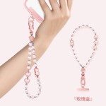 Phone Charm Bracelet Manufacturer - Crystal Pearl Beaded Anti-theft Strap