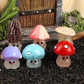Mushroom Statue Supplier - Glow in Dark Resin Mini Landscape Decor