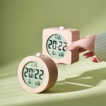 Alarm Clock Supplier - Round LED Temperature Display Wooden Clock