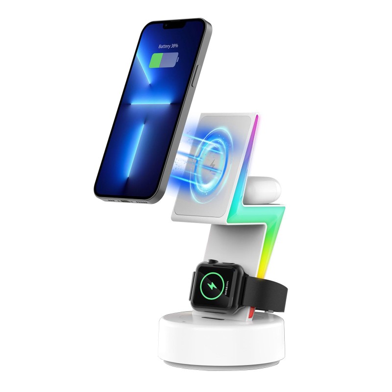 Charging Station Factory - Magnetic RGB Led 3 in 1 Charger Stand