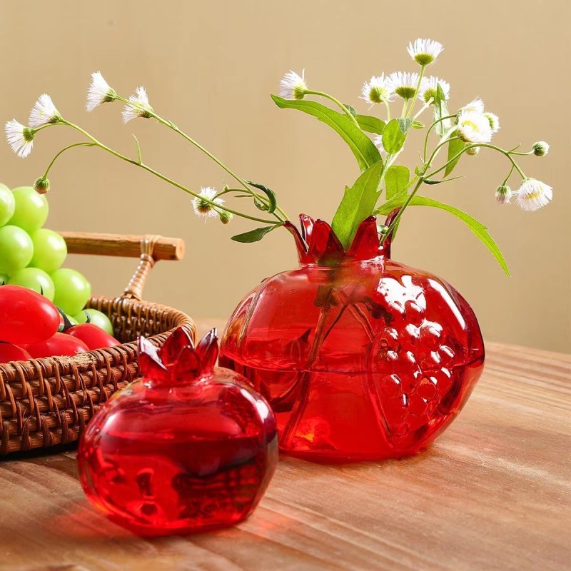 Glass Vase Manufacturer - Creative Pomegranate Vintage Colored Vase