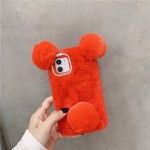 手机壳厂家 - 防震粉色卡通熊猫毛绒壳