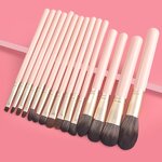 Wooden Handle Fiber Makeup Brush Manufacturer - 15-Piece Set for Face & Eyes