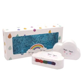 Kids Bath Bomb Manufacturer - Custom Logo 110g Cloud Shape Fizzy Rainbow