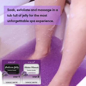 Jelly Pedicure Foot Soak Powder - Exfoliating Sea Salt Scrub for Soothing Skin Care