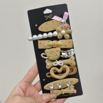 Hair Clip Supplier - 8pcs/set Metal Acrylic Makeup Clips Star Bow Charm Face Wash Clip