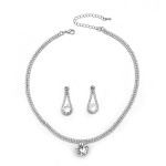 Gemstone Set Factory - New Arrival Gemstone Zirconia Jewelry Set Women Necklace Earring Set