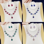 Rhinestone Set Factory - 2023 Wedding Jewelry Sets Rhinestone Diamond Necklace Earring Set