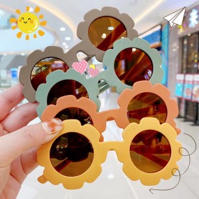 Children Sunglasses Manufacturer - 2024 Multi-color Plastic Sunflowers Kids UV400 Sunglasses