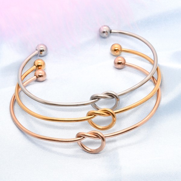 Heart Bracelet Factory - Minimalist Heart-tied Titanium Steel Bracelet Waterproof Adjustable