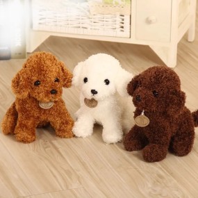 Dog Plush Supplier - Manufacturer Hot 25 cm Simulation Dog Poodle Plush Toys Christmas Gift