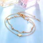 Gold Anklet Supplier - Women Leg Chain Anklet Bohemian Layered Heart 18k Gold Alloy Anklet