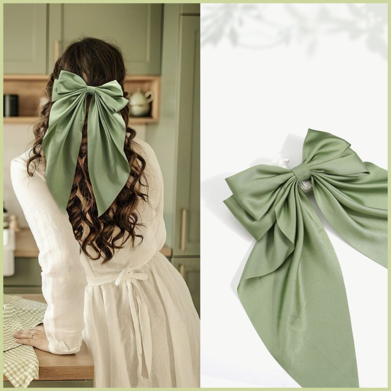 Hair Accessories Supplier - In Stock Big Size Ribbon Bowknot Colorful Satin Hair Bows