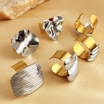 Color Ring Manufacturer - New Stainless Steel Plated 18K Gold Color Ring Waterproof Titanium Steel