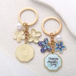 Keychain Factory - Butterfly Flower Pendant Metal Alloy Keyring for Mother's Day