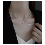 Pearl Necklace Supplier - S925 Sterling Silver One Pearl Simple Design Clavicle Chain for Women