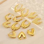 Hoop Earring Factory - 2024 New Design 18k Gold Plated Heart Evil Eye Hoop Earring for Women