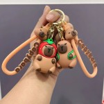 PVC钥匙扣供应商-批发3D卡通PVC水豚钥匙扣可爱情侣动画