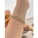 Zircon Bracelet Manufacturer - Hot-selling Waterproof Stainless Steel 18K Gold Zircon Bracelet