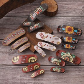 Sunflower Hair Clip Factory - 3pcs/set Vintage Multicolor Sunflower Cow Head Hair Clip