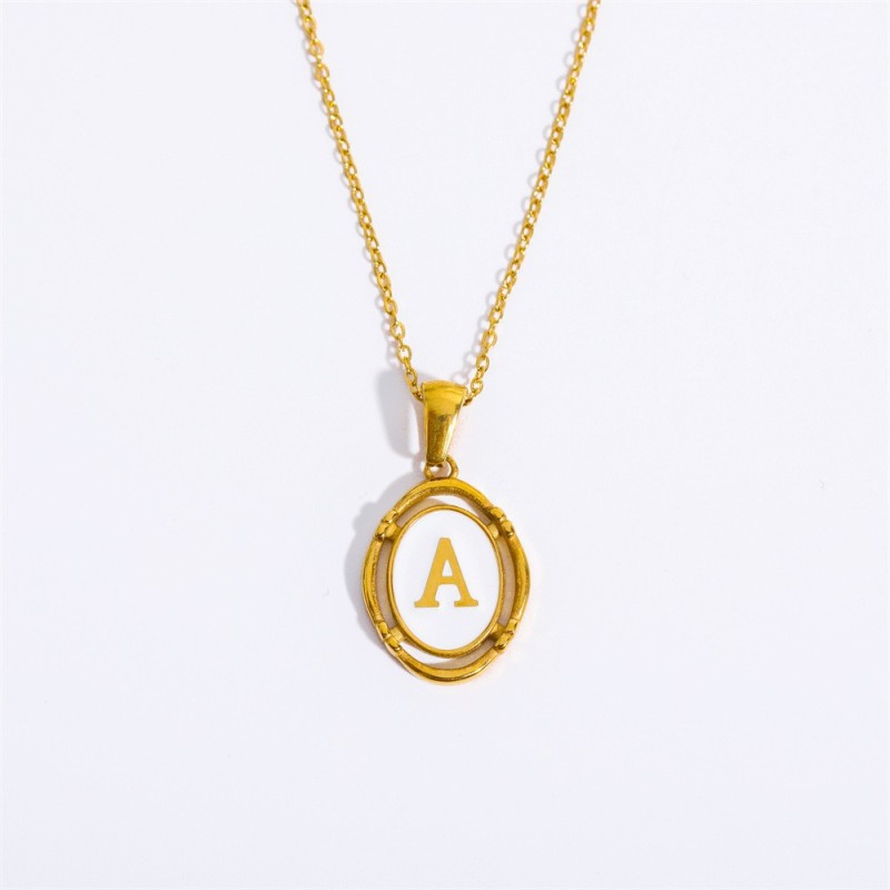 Letter Pendant Factory - High Quality Color Preserving 26 Letter Pendant Necklace Waterproof