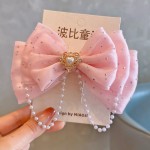 Hair Band Manufacturer - 2024 New Design Bow Ties Hair Clips Pearl Children's Hair Band
