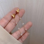 Butterfly Earrings Supplier - Fashion S925 Silver Needle Earrings Butterfly Pearl Studs Diamond
