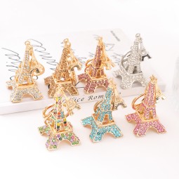 Eiffel Tower Keychain Factory - Korean Version Full Diamond Paris Eiffel Tower Car Key Chain