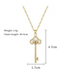 Pendant Necklace Factory - Minimalist Key Pendant Water Drop Stainless Steel Gold Plated