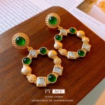 钻石hoop工厂-高品质低过敏银针钻石hoop耳环法式