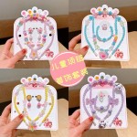 Girls Accessories Factory - New Children's Necklace Bracelet Set Resin Dazzle Beaded Bracelet