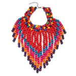 Coral Necklace Supplier - In Stock Handmade Wood Beaded Africa Choker Necklace for Women