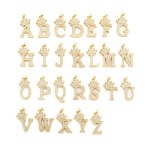 Crown Pendant Supplier - Waterproof Copper Plated 18K Gold 26 Letters Crown Pendant Necklace