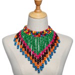 Coral Necklace Supplier - In Stock Handmade Wood Beaded Africa Choker Necklace for Women