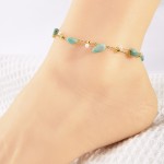 Beaded Anklet Manufacturer - Wholesale Colorful Natural Stone 18k Gold Plated Stainless Steel