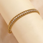 Zircon Bracelet Manufacturer - Hot-selling Waterproof Stainless Steel 18K Gold Zircon Bracelet