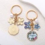 Keychain Factory - Butterfly Flower Pendant Metal Alloy Keyring for Mother's Day