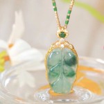 玉吊坠项链工厂-现货仿和田玉叶子吊坠锁骨链